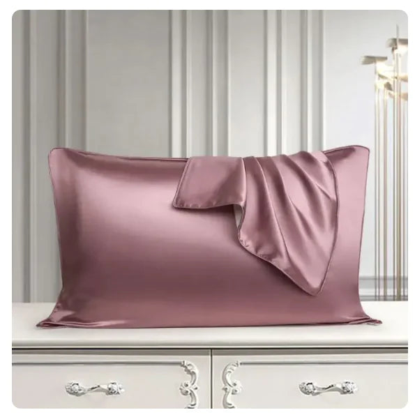 Two Zensation mulberry silk pillowcases showing premium silk sheen