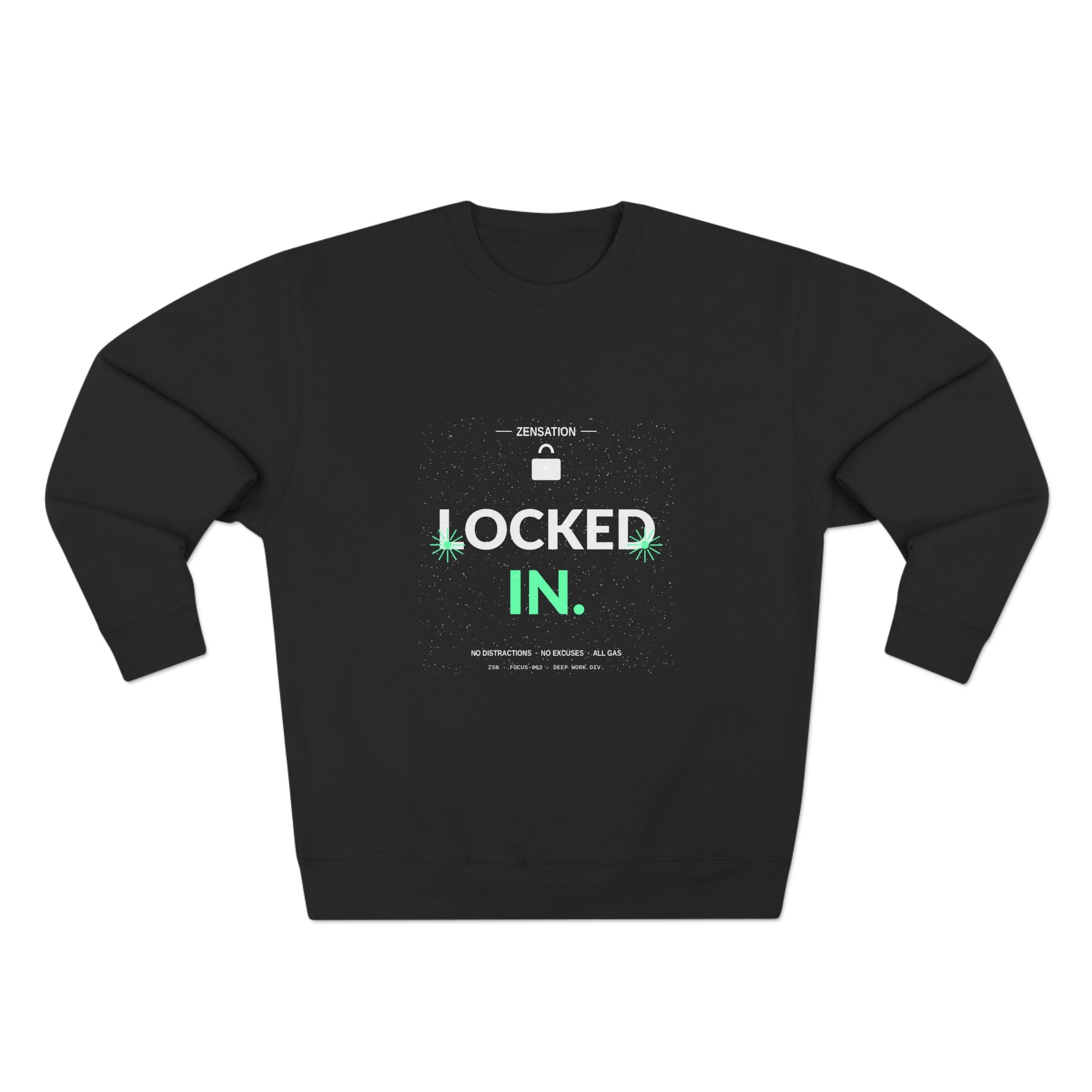 Locked In Crewneck Sweatshirt — Drop 013 — Zensation streetwear (view 2)