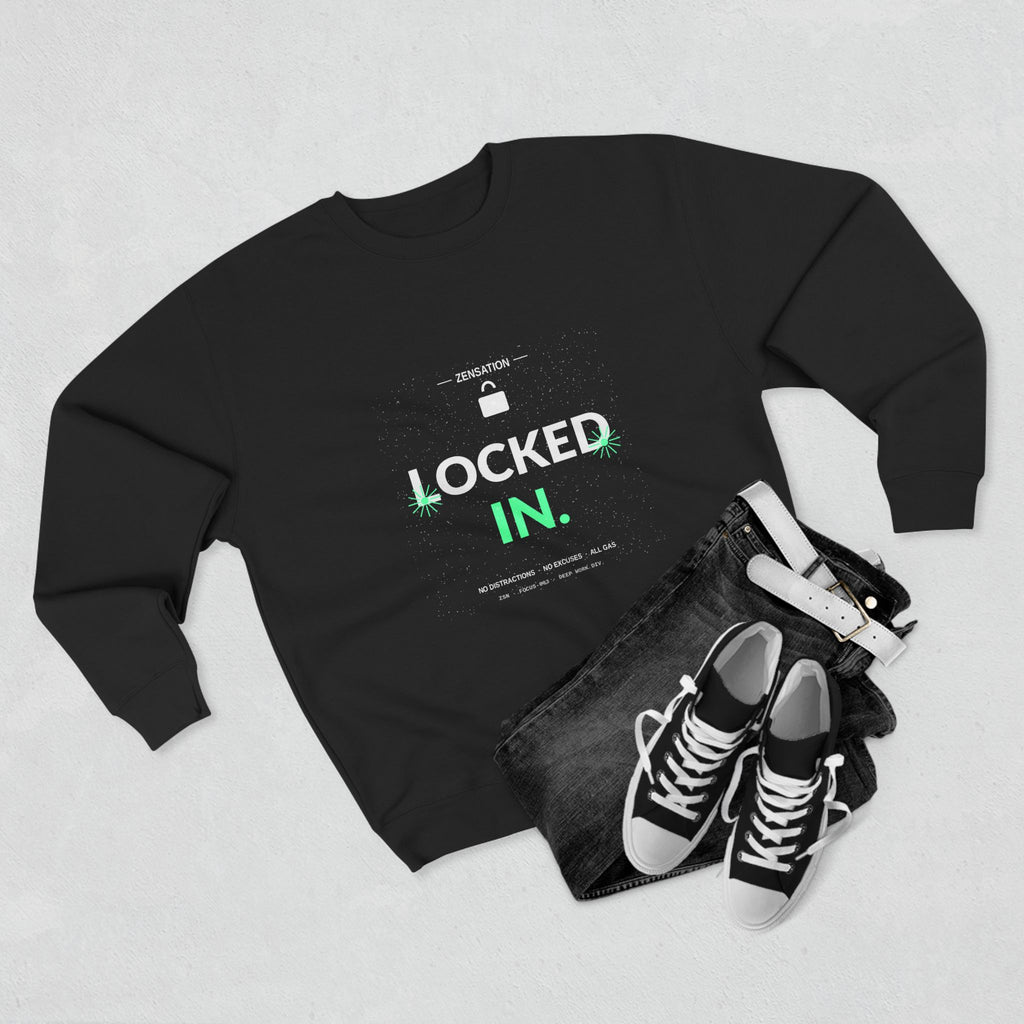Locked In Crewneck Sweatshirt — Drop 013 — Zensation streetwear (view 9)