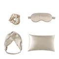 Mother's Day Silk Gift Set in Champagne — Grade 6A Mulberry silk pillowcase, eye mask, scrunchie, and hair turban